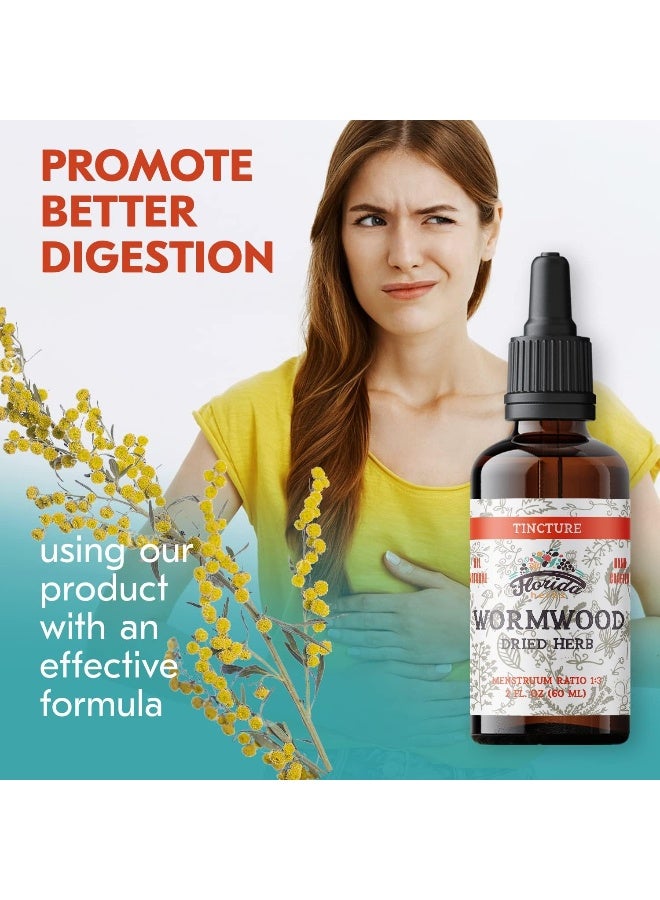 FLORIDA HERBS Wormwood Tincture - Organic Sweet Wormwood Extract - Digestive Health - Natural Wormwood (Artemesia Absinthium) for Stomach Cleanse - Made in USA - Organic Wormwood Supplement - 2 Fl Oz - Image 4